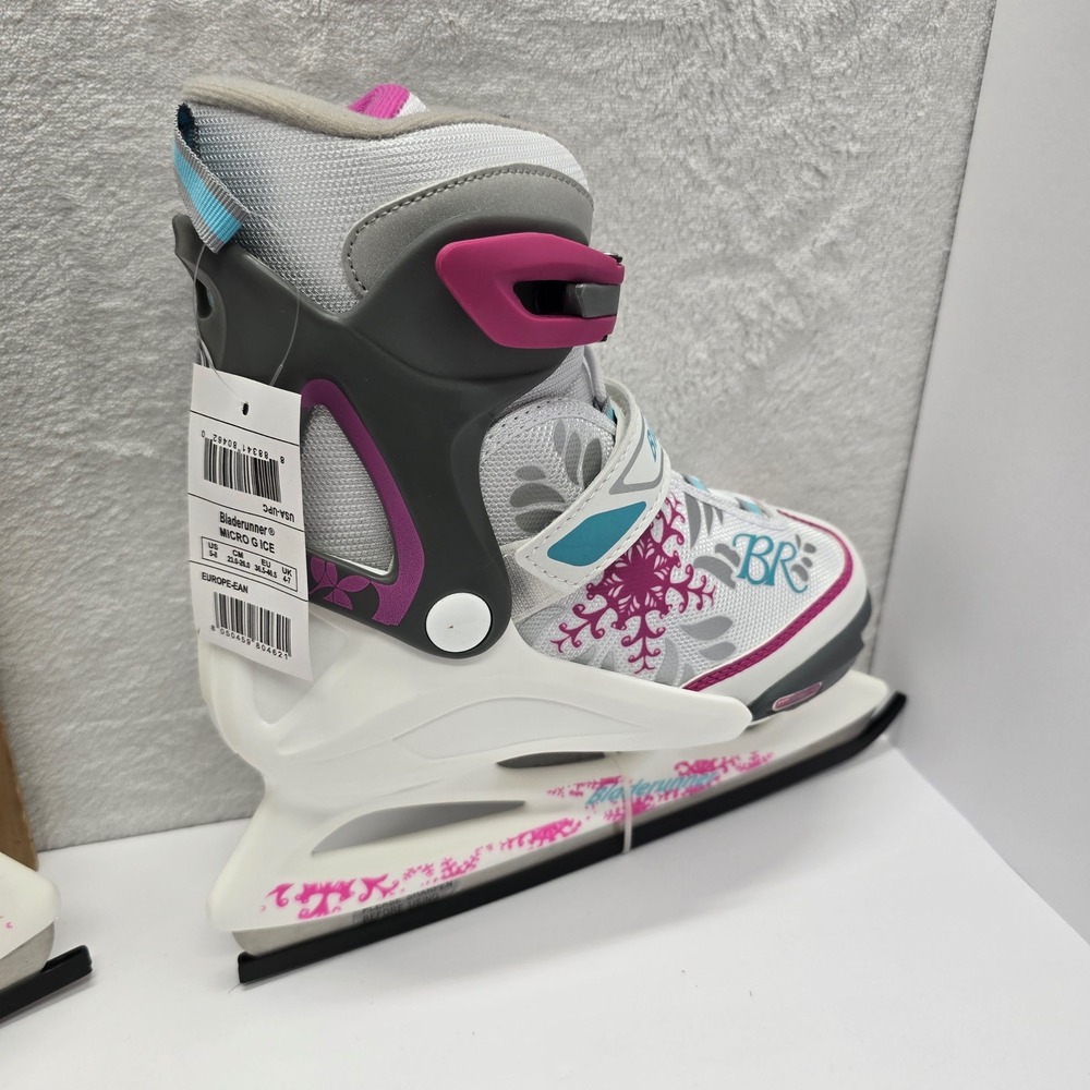 Bladerunner Micro Ice Skates Adjustable Girls White Pink Size 5-8 - Picture 5 of 16